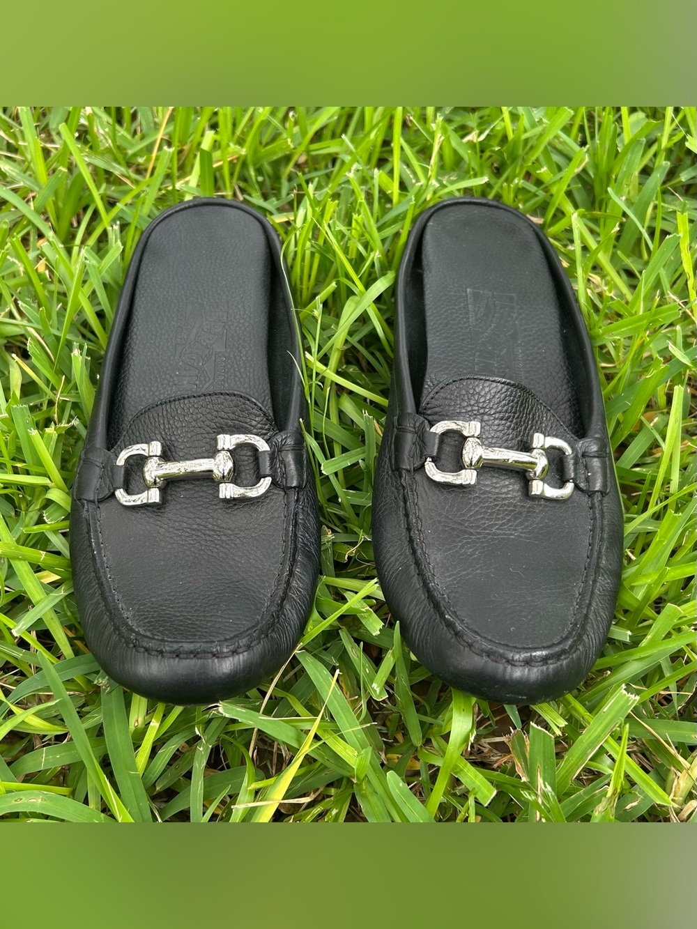 Salvatore Ferragamo Gancini Leather Loafer Mules